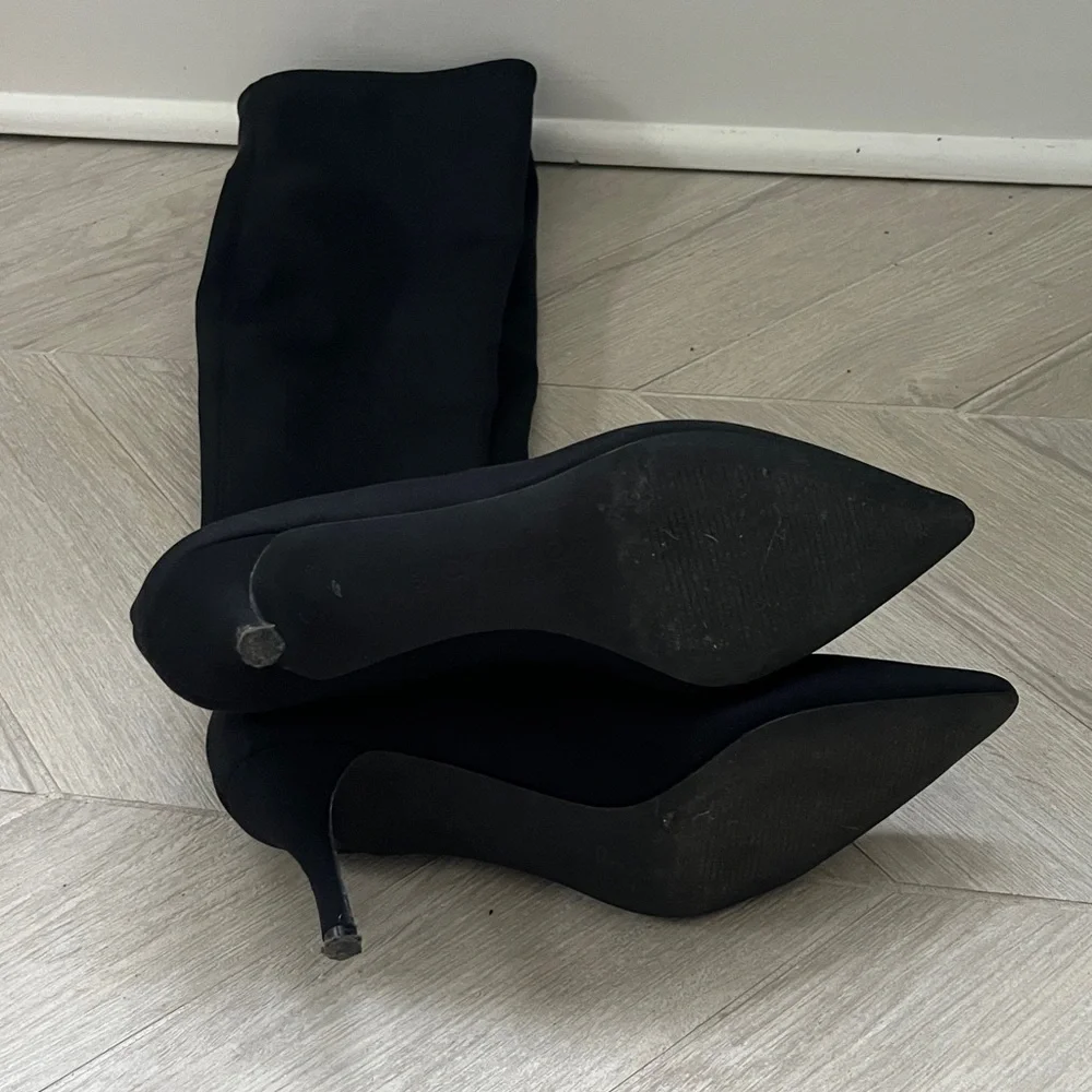 {{Charles David}} Aerin Neoprene OTK Black Boots - Picture 5 of 5